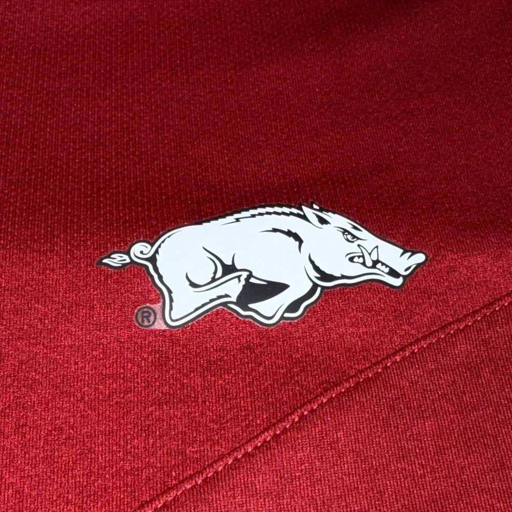 Nike Arkansas Razorbacks Dri-FIT On-Field Shirt Mens XL Red V-Neck Training Top